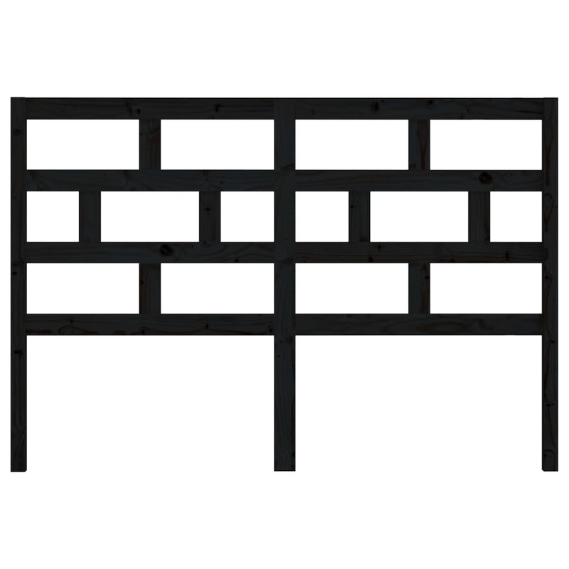 vidaXL fekete tömör fenyőfa ágyfejtámla 146 x 4 x 100 cm