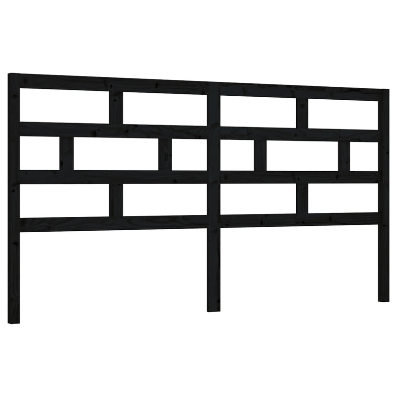 vidaXL fekete tömör fenyőfa ágyfejtámla 186 x 4 x 100 cm