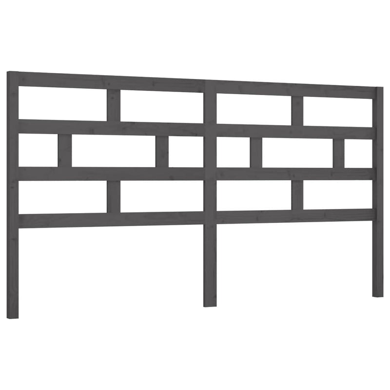vidaXL szürke tömör fenyőfa ágy fejtámla 206 x 4 x 100 cm