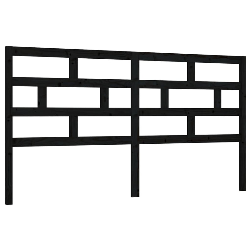 vidaXL fekete tömör fenyőfa ágy fejtámla 206 x 4 x 100 cm
