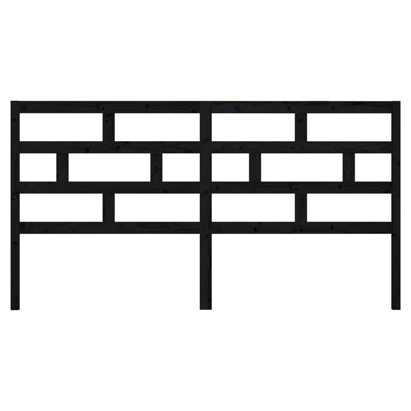 vidaXL fekete tömör fenyőfa ágy fejtámla 206 x 4 x 100 cm