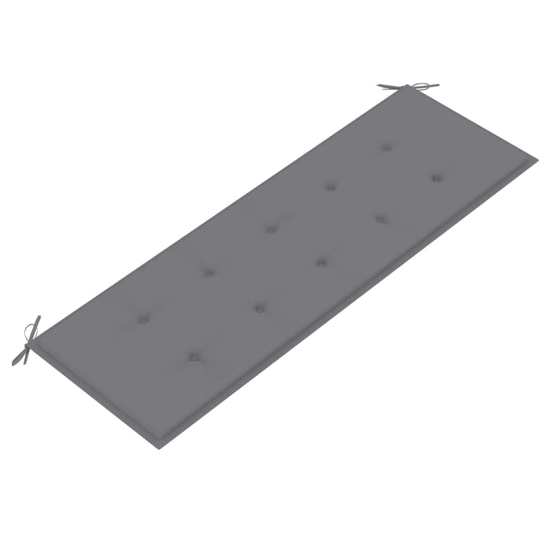 vidaXL tömör tíkfa Batavia pad szürke párnával 150 cm