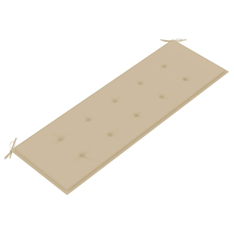 vidaXL tömör tíkfa Batavia pad bézs párnával 150 cm