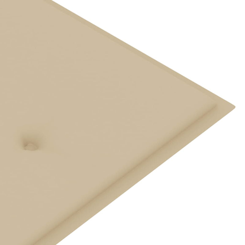 vidaXL tömör tíkfa Batavia pad bézs párnával 150 cm