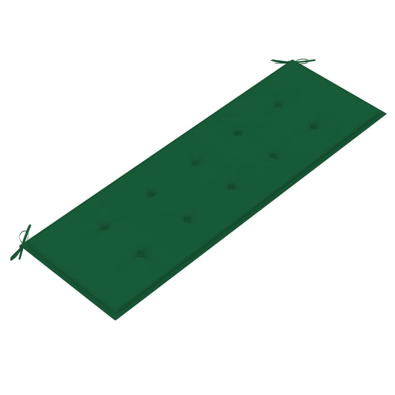 vidaXL tömör tíkfa Batavia pad zöld párnával 150 cm