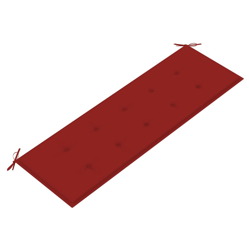 vidaXL tömör tíkfa Batavia pad piros párnával 150 cm