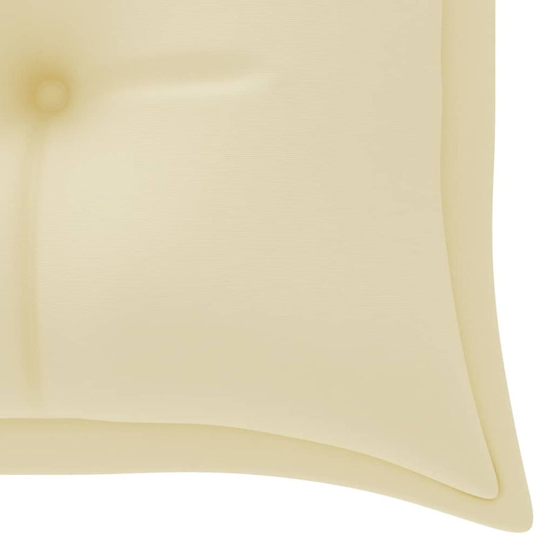 vidaXL tömör tíkfa Batavia pad krémszínű párnával 150 cm