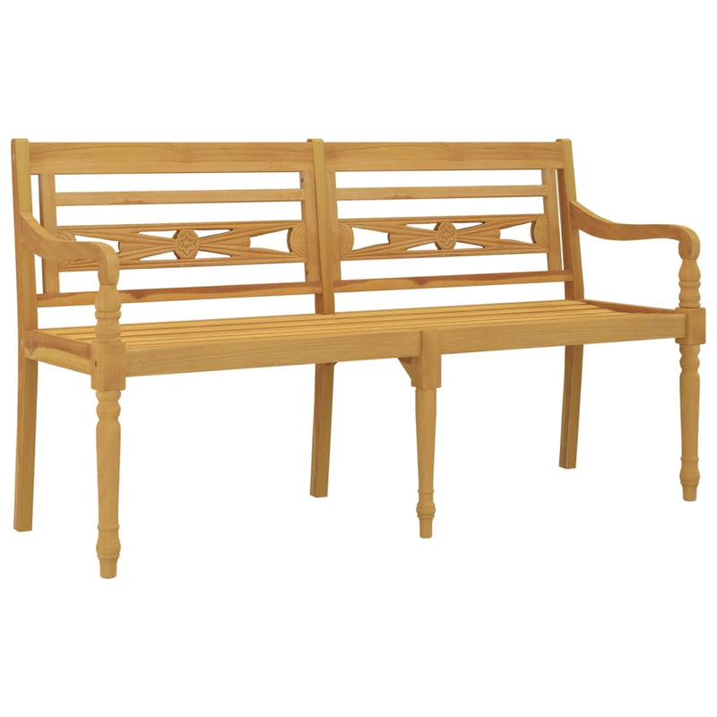 vidaXL tömör tíkfa Batavia pad világoszöld párnával 150 cm