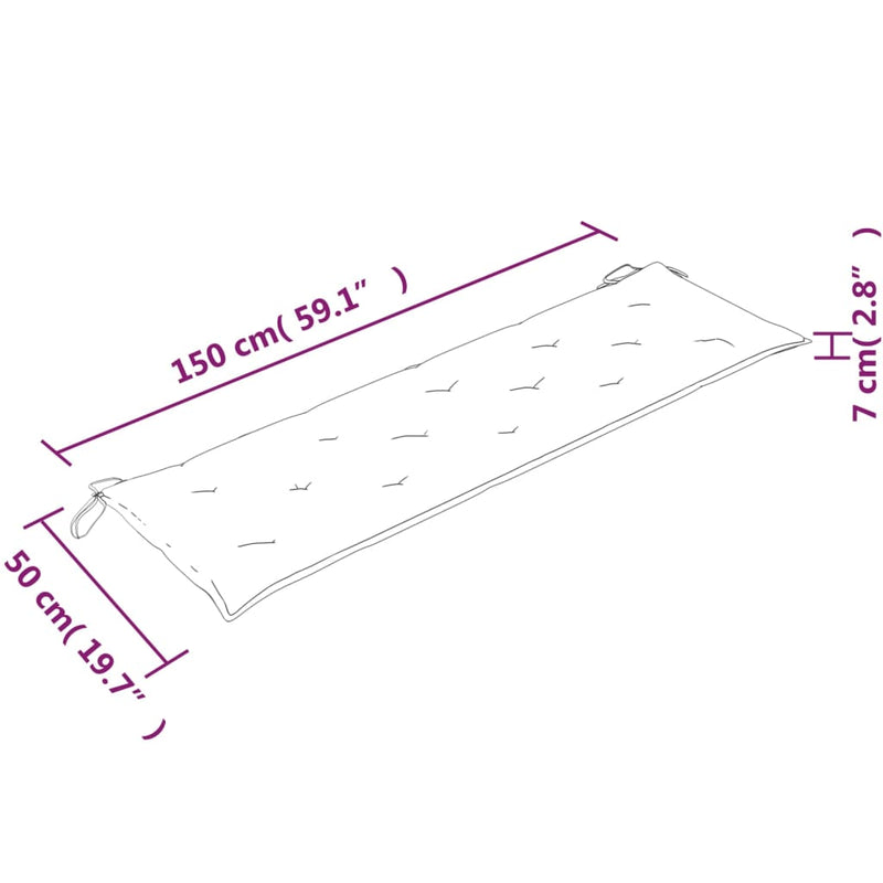 vidaXL tömör tíkfa Batavia pad világoszöld párnával 150 cm