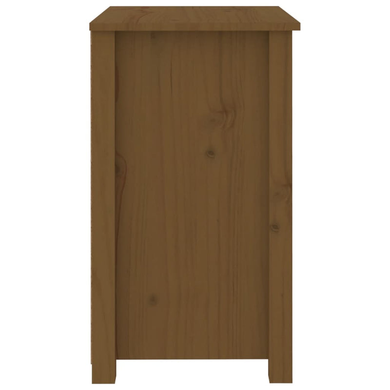 vidaXL 2 darab mézbarna tömör fenyőfa éjjeliszekrény 50x35x61,5 cm
