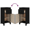 vidaXL fekete tömör fenyőfa tálalószekrény 40 x 35 x 80 cm