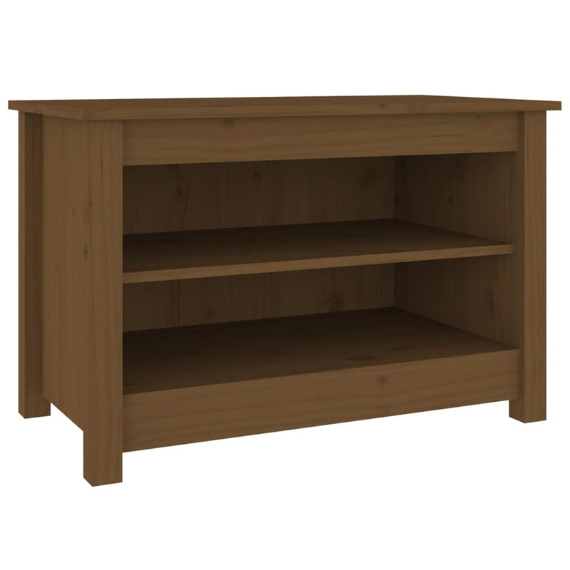 vidaXL mézbarna tömör fenyőfa cipőtároló pad 70x38x45,5 cm