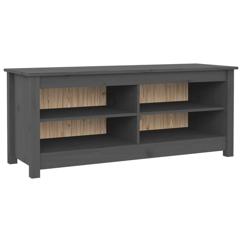 vidaXL szürke tömör fenyőfa cipőtároló pad 110 x 38 x 45,5 cm