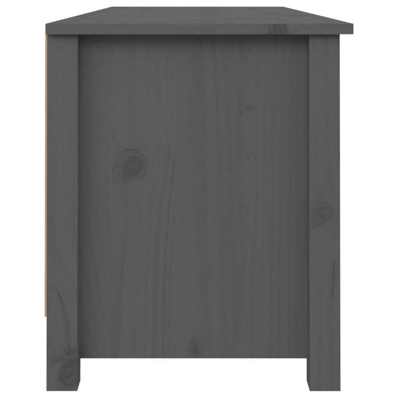 vidaXL szürke tömör fenyőfa cipőtároló pad 110 x 38 x 45,5 cm