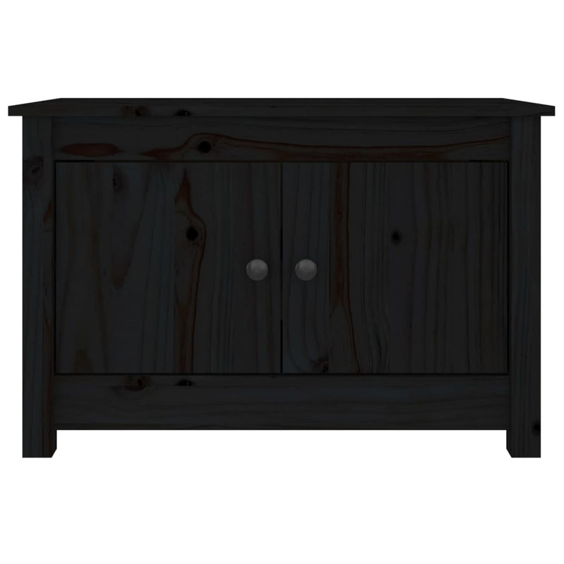 vidaXL fekete tömör fenyőfa cipősszekrény 70 x 38 x 45,5 cm