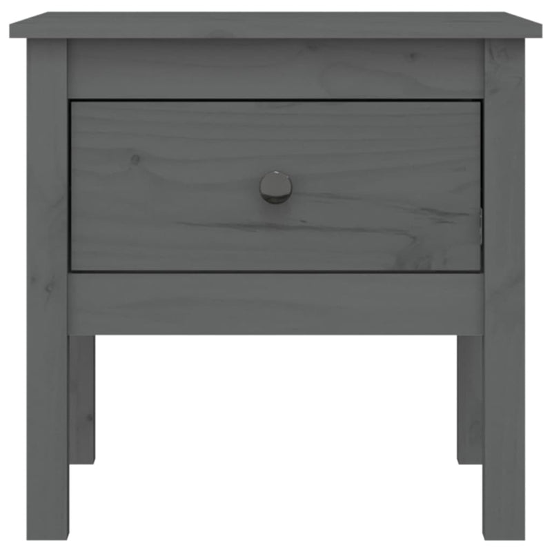 vidaXL 2 db szürke tömör fenyőfa kisasztal 50 x 50 x 49 cm