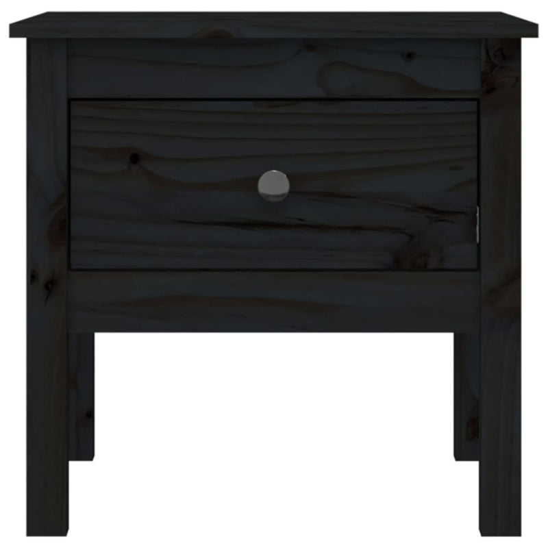 vidaXL 2 db fekete tömör fenyőfa kisasztal 50 x 50 x 49 cm
