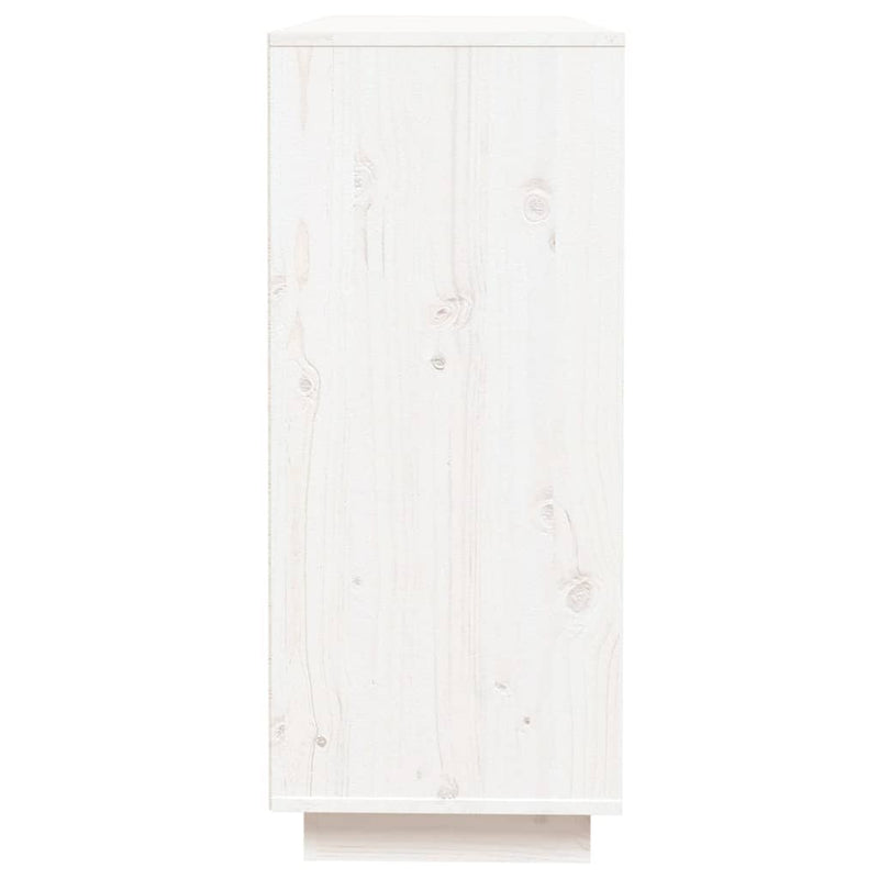 vidaXL fehér tömör fenyőfa tálalószekrény 110,5x35x80 cm