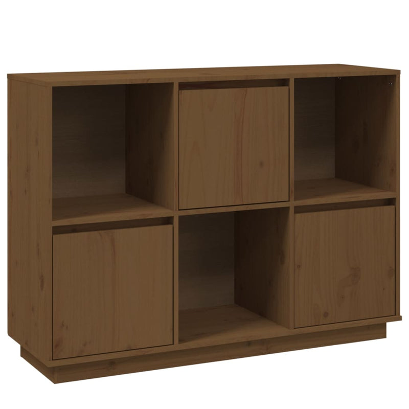 vidaXL mézbarna tömör fenyőfa tálalószekrény 110,5x35x80 cm