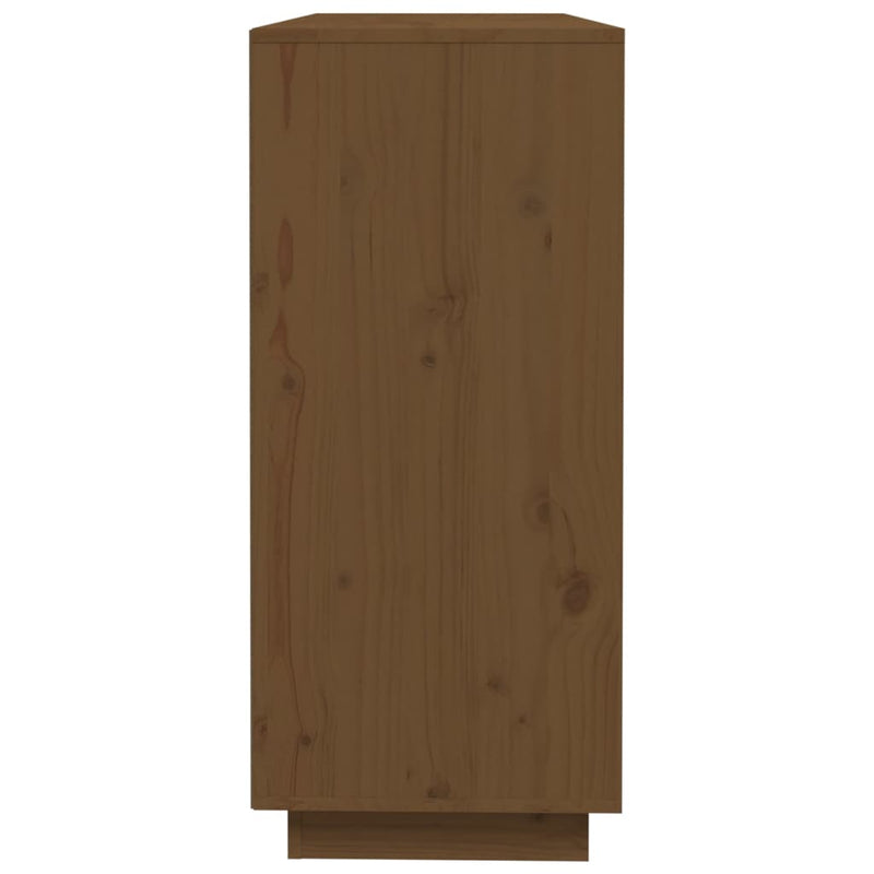 vidaXL mézbarna tömör fenyőfa tálalószekrény 110,5x35x80 cm
