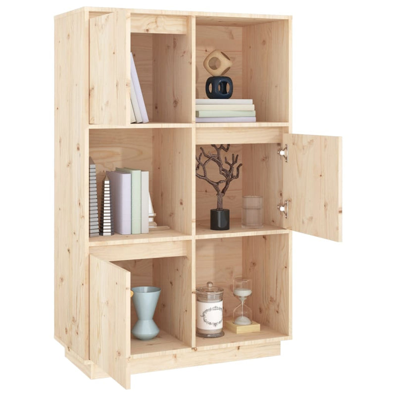 vidaXL tömör fenyőfa magasszekrény 74x35x117 cm