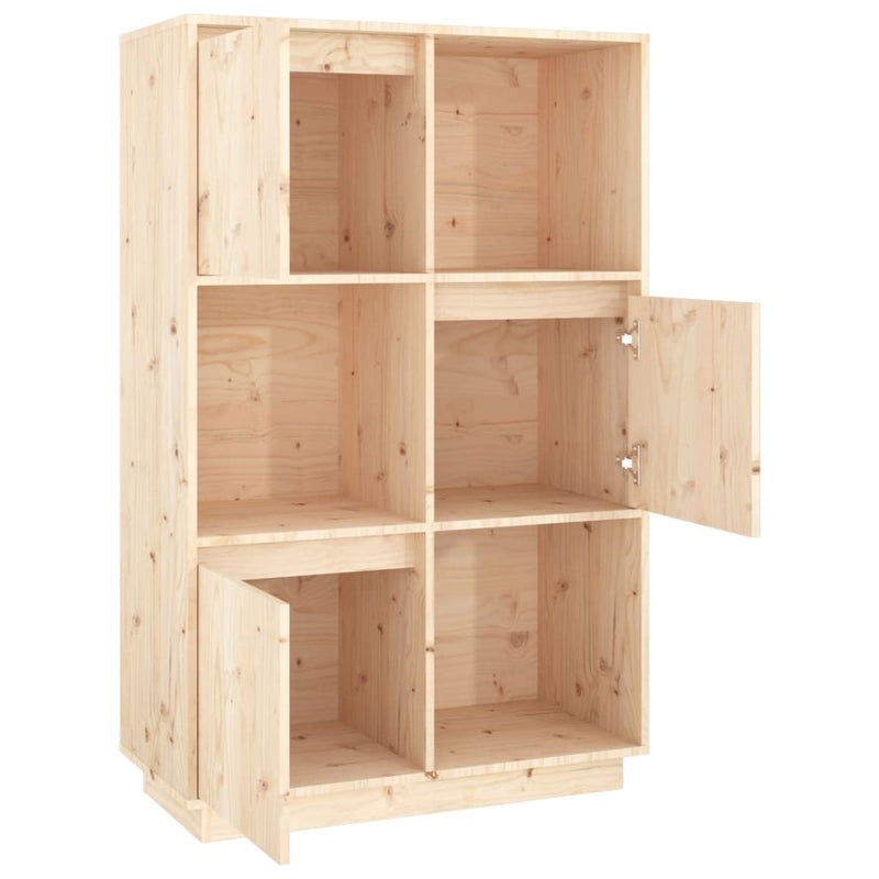 vidaXL tömör fenyőfa magasszekrény 74x35x117 cm