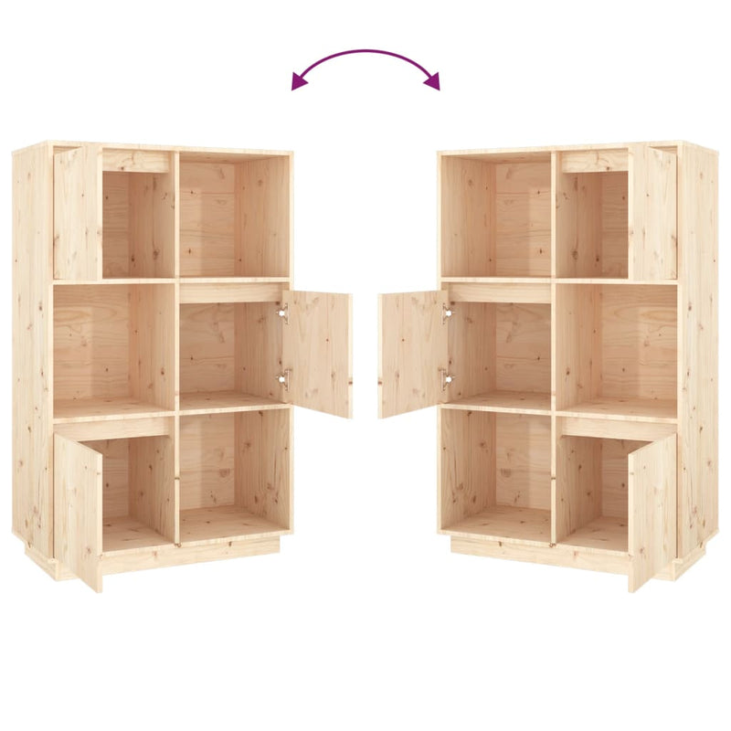 vidaXL tömör fenyőfa magasszekrény 74x35x117 cm