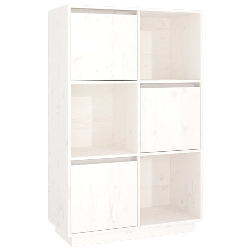 vidaXL fehér tömör fenyőfa magasszekrény 74x35x117 cm