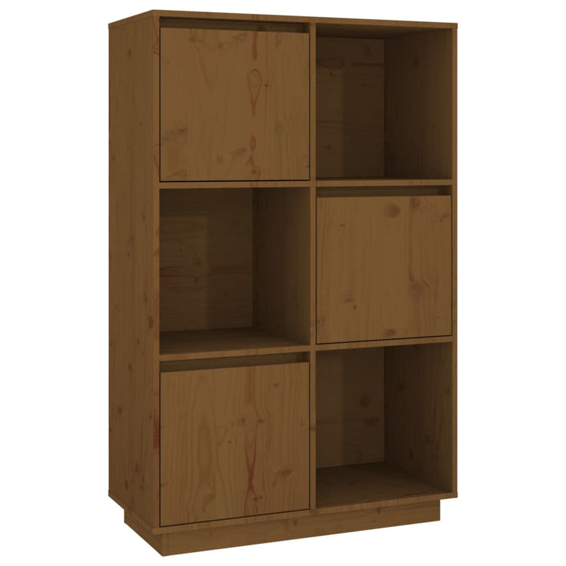 vidaXL mézbarna tömör fenyőfa magasszekrény 74x35x117 cm