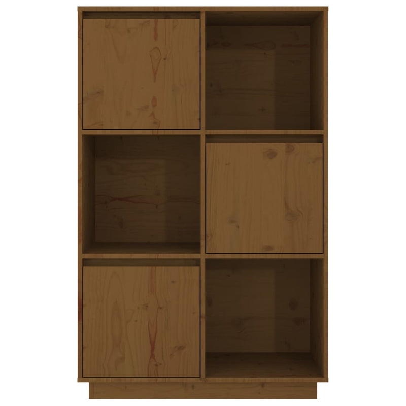 vidaXL mézbarna tömör fenyőfa magasszekrény 74x35x117 cm