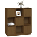 vidaXL mézbarna tömör fenyőfa magasszekrény 110,5x35x117 cm