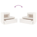 vidaXL fehér tömör fenyőfa éjjeliszekrény 60 x 34 x 51 cm