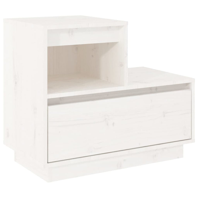 vidaXL 2 db fehér tömör fenyőfa éjjeliszekrény 60 x 34 x 51 cm