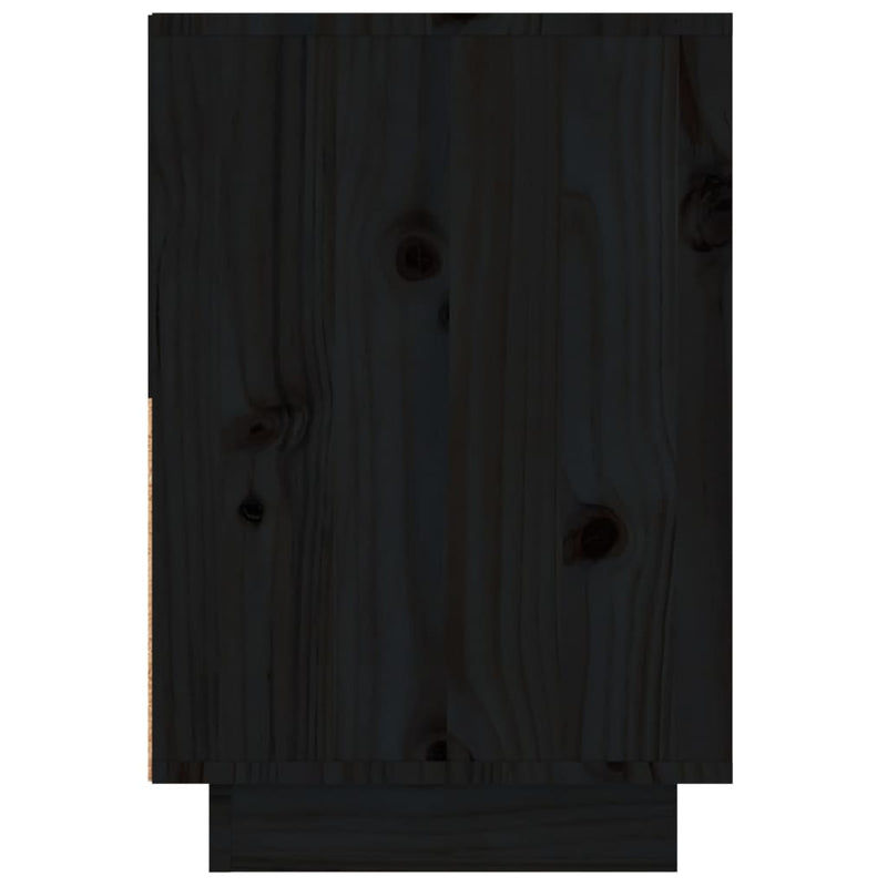 vidaXL 2 db fekete tömör fenyőfa éjjeliszekrény 60 x 34 x 51 cm