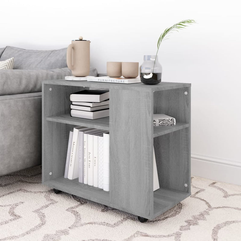 vidaXL szürke sonoma színű szerelt fa kisasztal 70 x 35 x 55 cm