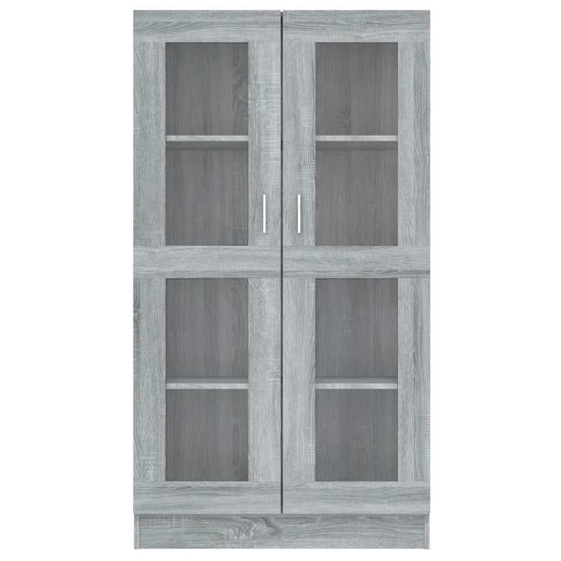 vidaXL szürke sonoma színű szerelt fa vitrinszekrény 82,5x30,5x150 cm