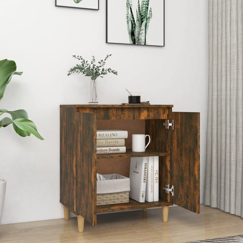 vidaXL füstös tölgy színű szerelt fa tálalószekrény 60 x 35 x 70 cm