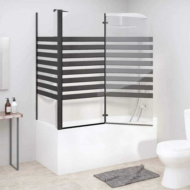 vidaXL csíkos edzett üveg fürdőparaván 120 x 68 x 130 cm