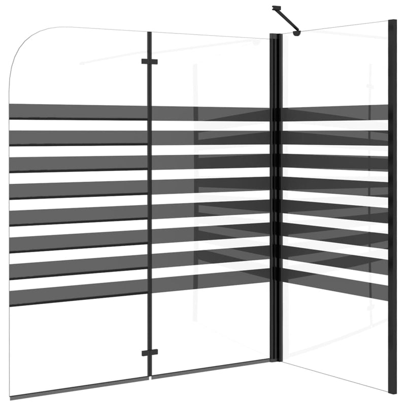 vidaXL csíkos edzett üveg fürdőparaván 120 x 68 x 130 cm