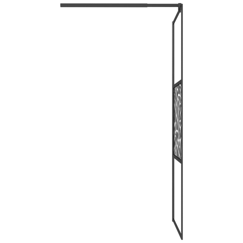 vidaXL fekete ESG üveg zuhanyfal kőmintával 80 x 195 cm
