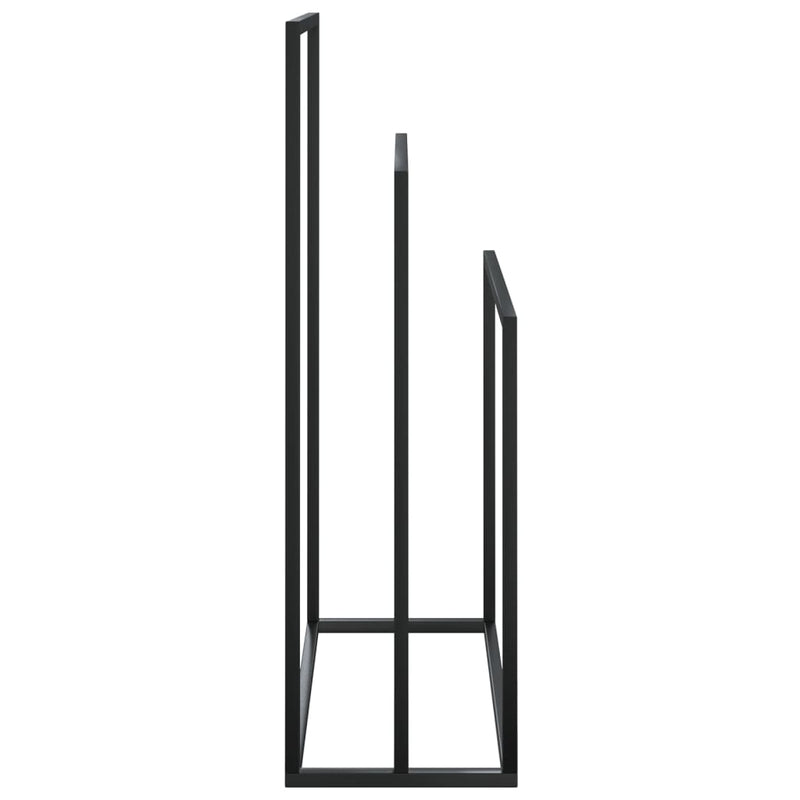 vidaXL fekete vas szabadon álló törölközőtartó 48 x 24 x 79 cm