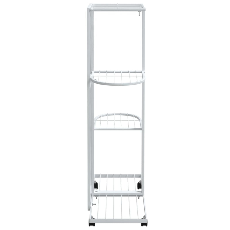 vidaXL 4 szintes fehér vas virágtartó állvány kerekekkel 44x23x80 cm
