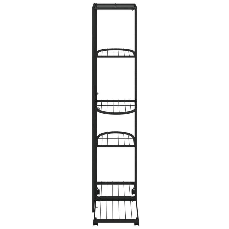 vidaXL 5-szintes fekete vas virágtartó állvány kerekekkel 44x23x100 cm