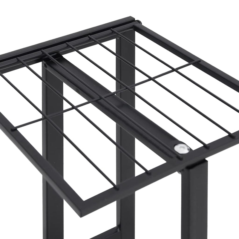vidaXL 5-szintes fekete vas virágtartó állvány kerekekkel 44x23x100 cm
