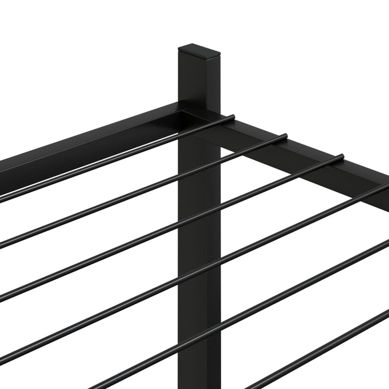 vidaXL fekete vas virágtartó állvány kerekekkel 83 x 25 x 63,5 cm