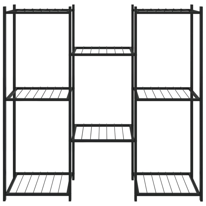 vidaXL fekete vas virágtartó állvány 83 x 25 x 80 cm