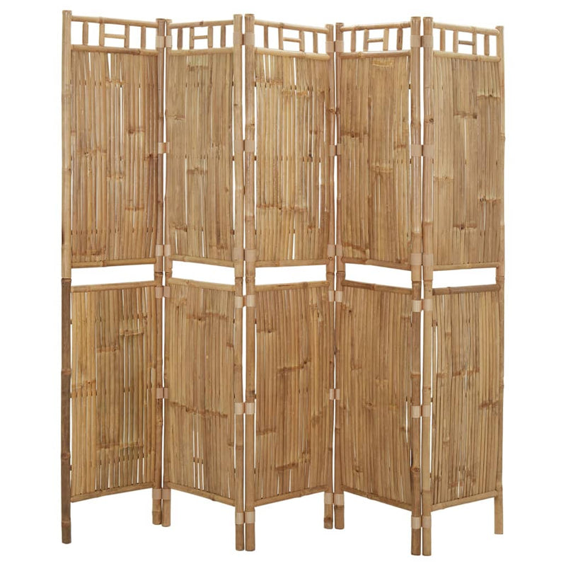 vidaXL 5 paneles bambusz paraván 200 x 180 cm