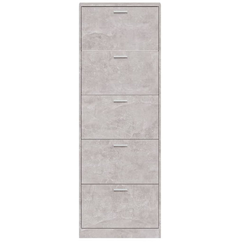 vidaXL betonszürke szerelt fa cipőszekrény 59 x 17 x 169 cm