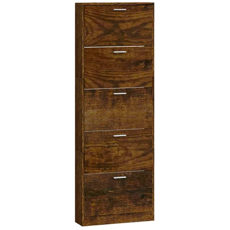vidaXL füstös tölgy színű szerelt fa cipősszekrény 59 x 17 x 169 cm
