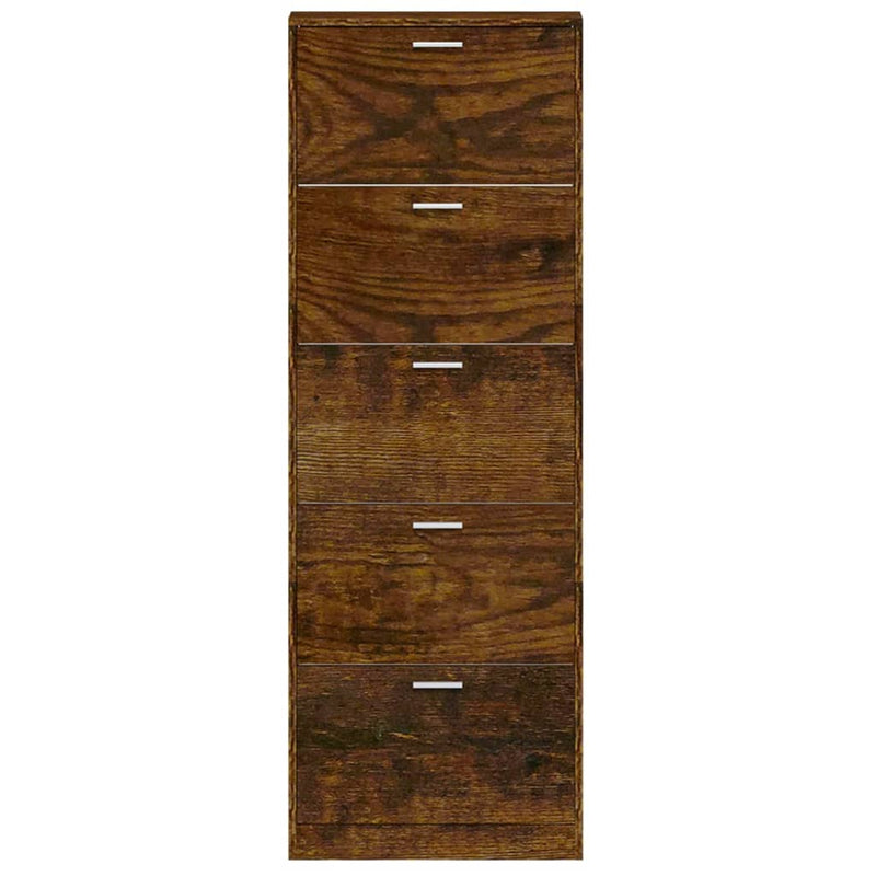 vidaXL füstös tölgy színű szerelt fa cipősszekrény 59 x 17 x 169 cm
